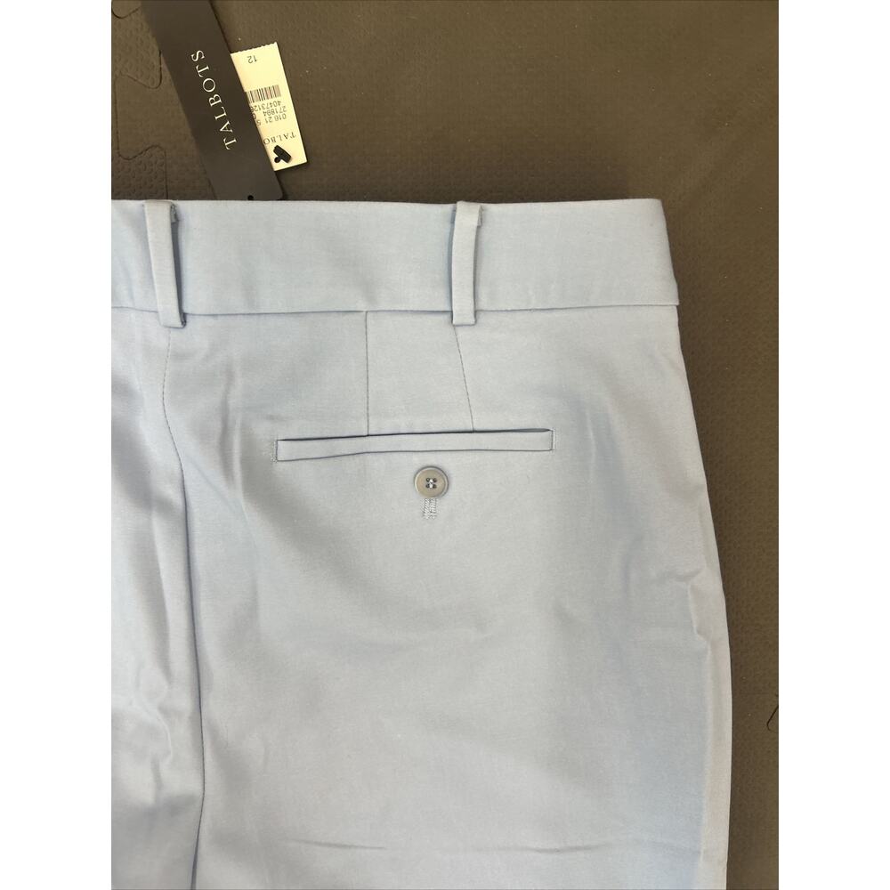 NWT Talbots Newport Trouser Pants Sz. 12 Sits at Waist Crop/Ankle Light Blue FS - Picture 6 of 9